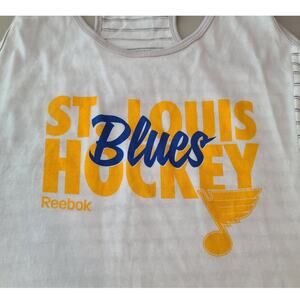 Reebok St Louis STL Blues white grey striped tank - medium